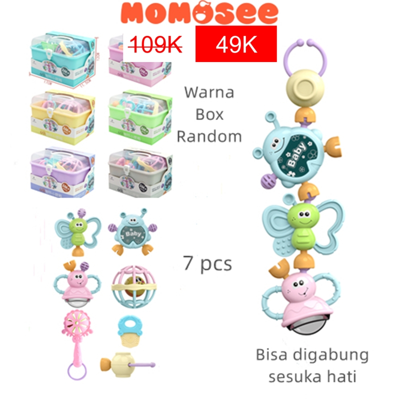 Jual Momosee Baby Teether Rattle Teething Kit Mainan Gigitan Bayi