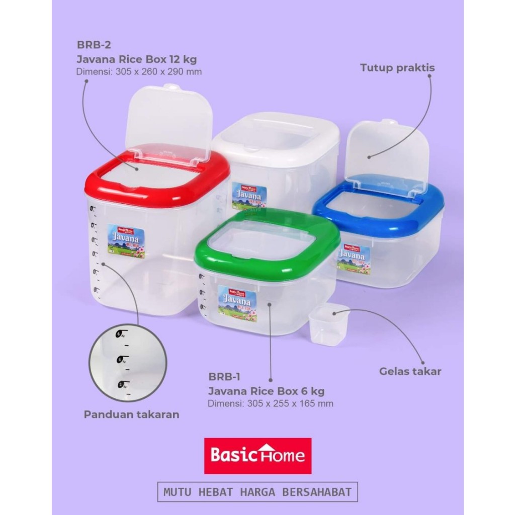 Jual Tempat Beras Javana Rice Box 6 Kg BRB-1 Basichome Lion Star ...