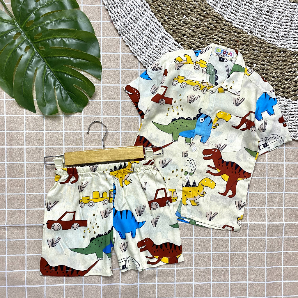 Little M  Print Animal Palm Tree Setelan Piyama Anak Laki-laki main image 1
