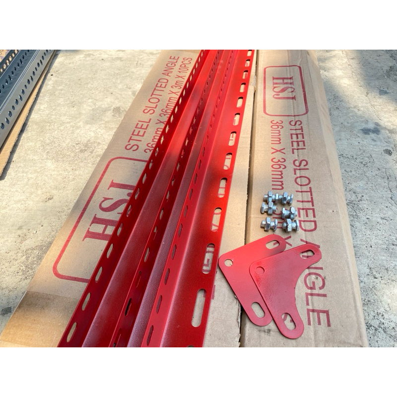 Jual Besi Siku / Rak Siku / SIKU LUBANG TEBAL 1,3 MM BESI SIKU MERAH