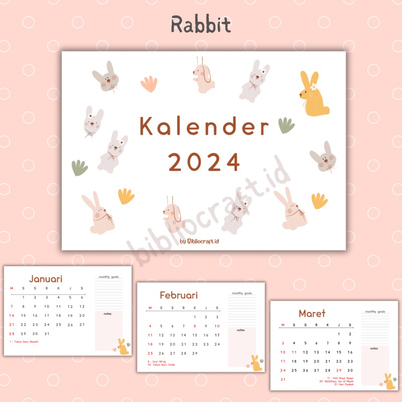 Jual Kalender Calendar Meja Mini &amp; Ukuran A5 - Aesthetic 2024/ 2025 ...