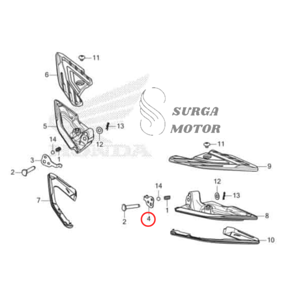 Jual Plate Footstep Belakang Kiri Click PCX 160 K1Z Original Honda AHM ...