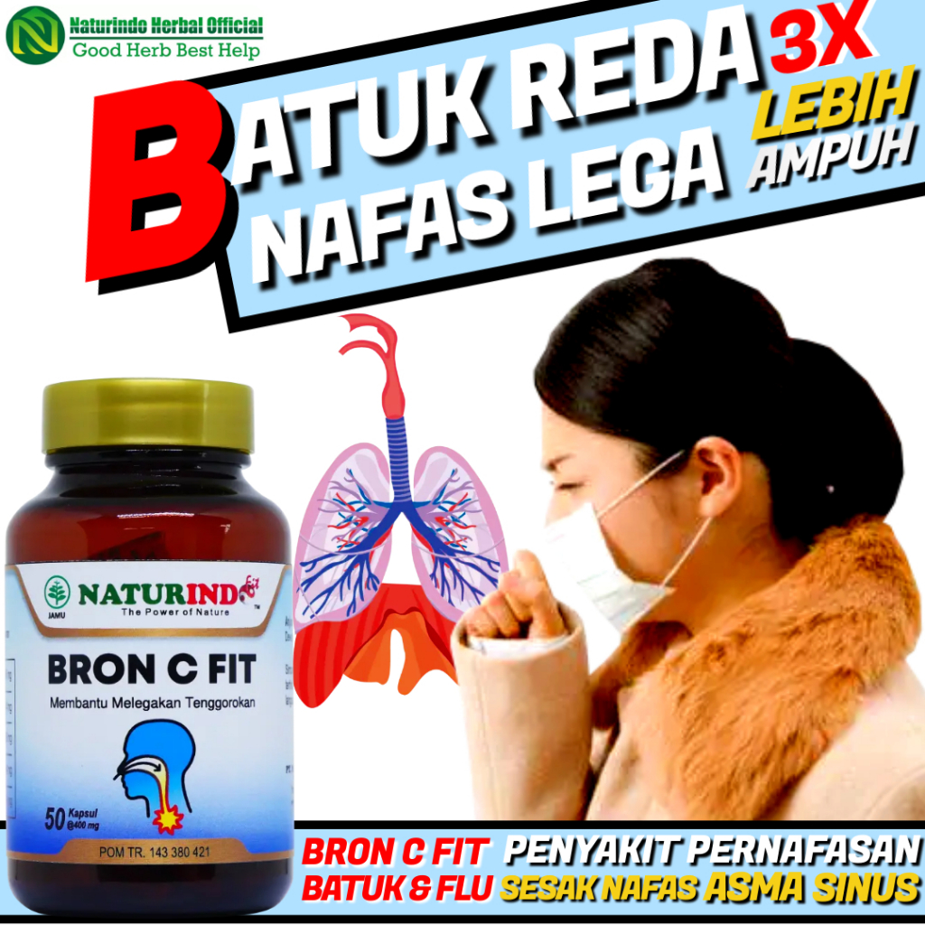 Jual Obat Batuk Radang Paru Paru Flek Bronkhitis Tbc Bron C Fit Naturindo Shopee Indonesia 8532