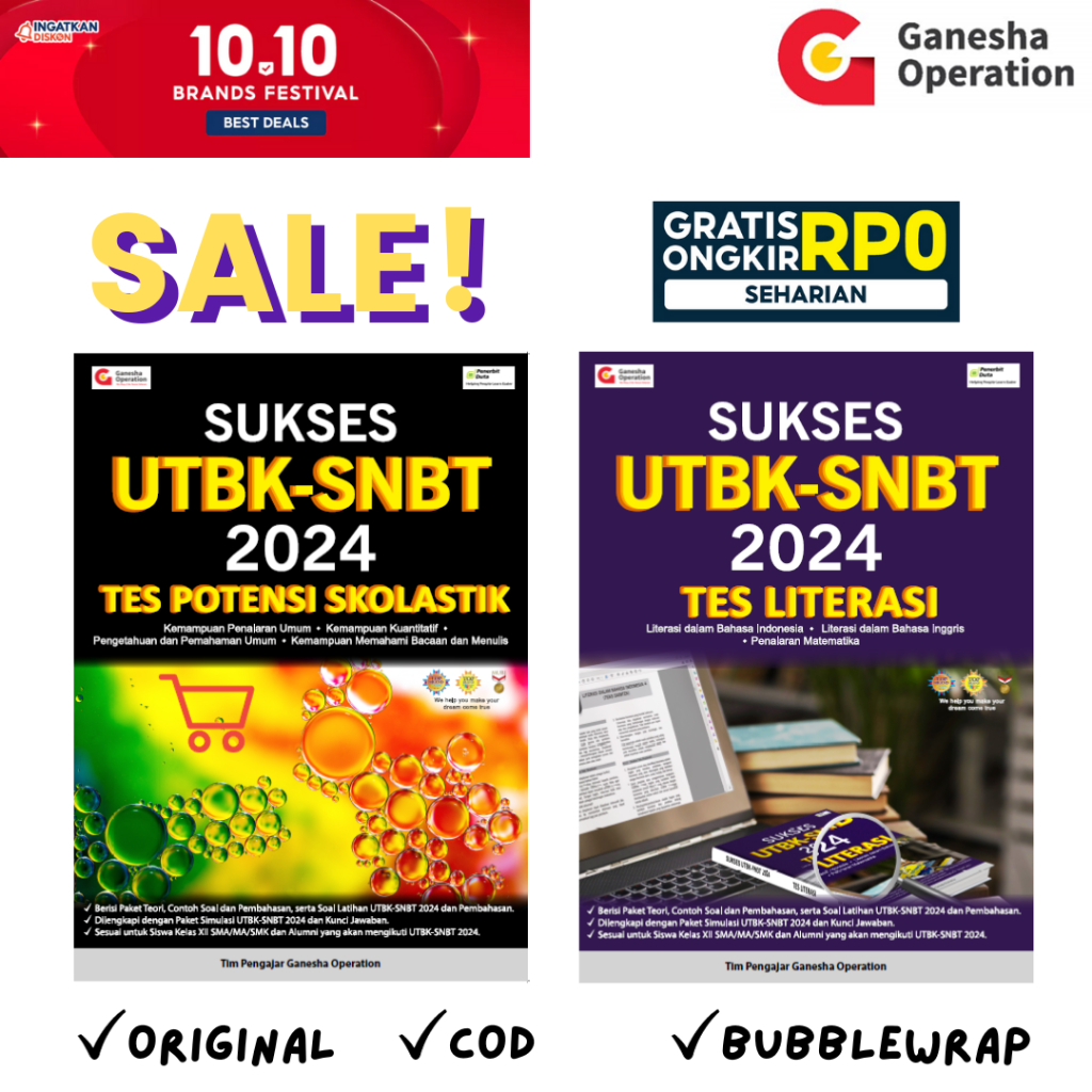 Jual 10 10 SUPER SALE BUKU SNBT 2024 GANESHA OPERATION UTBK 2024   Id 11134207 7r991 Lmon44x7o6to8f