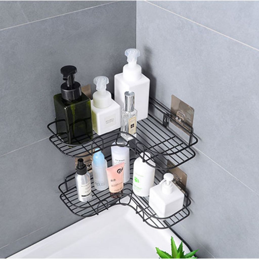 Jual Wm Rak Sudut Besi Kamar Mandi Model L / Storage Rack Keranjang ...