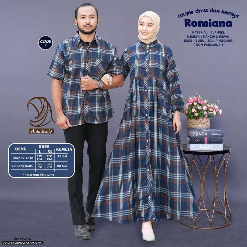 Jual ROMIANA CP FLANEL - GAMIS PLUS KEMEJA KEKINIAN COCOK BUAT COUPLE ...