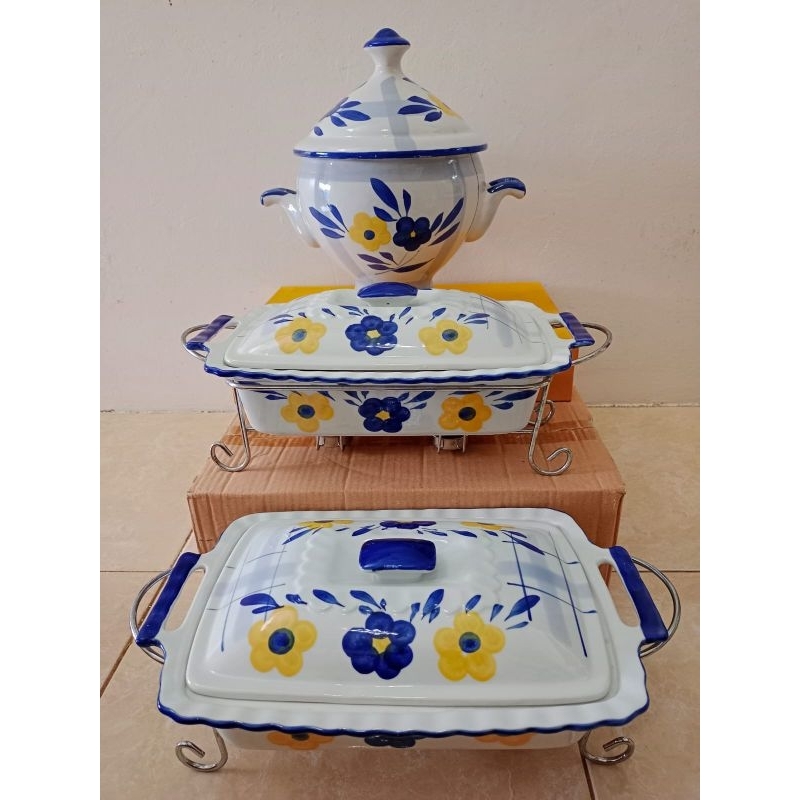 Jual HEMAT 3 pcs prasmanan kotak dan bulat tempat sop/tempat nasi