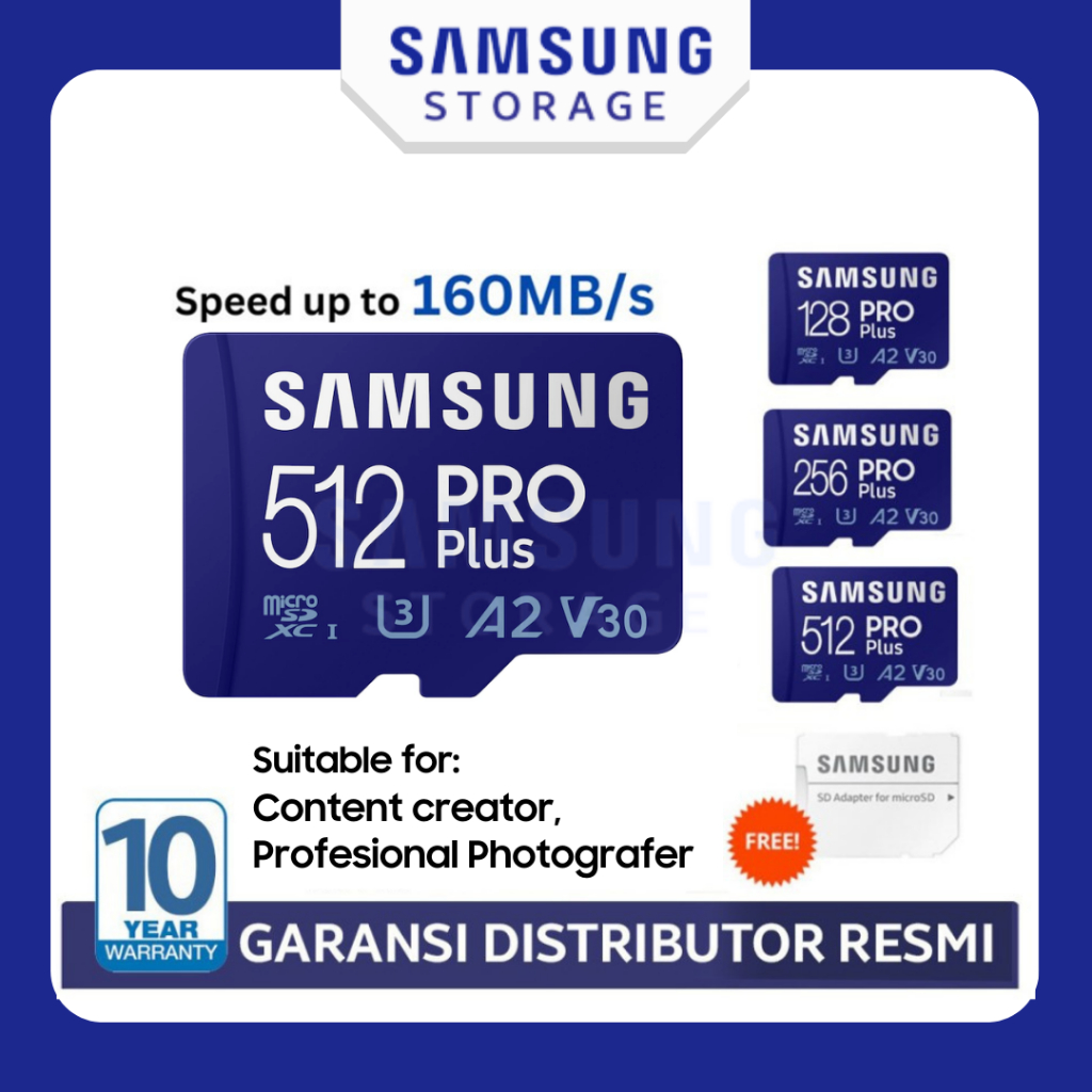 Jual SAMSUNG Memory Card HP PRO PLUS 128GB / 256GB / 512GB Micro SD