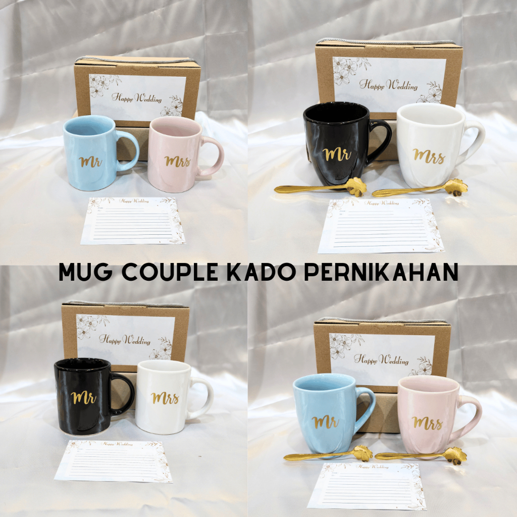 Jumway Mr and Mrs Coffee Mugs Set - Unique Wedding Gifts for Bride and Groom - His and Hers Anniversary Present Husband and Wife -Engagement Gifts