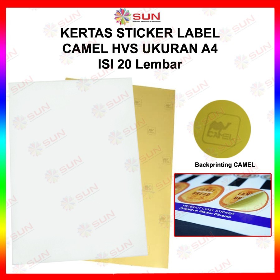 Jual Kertas Sticker HVS CAMEL A4, F4 - Sticker Camel (Support Epson ...