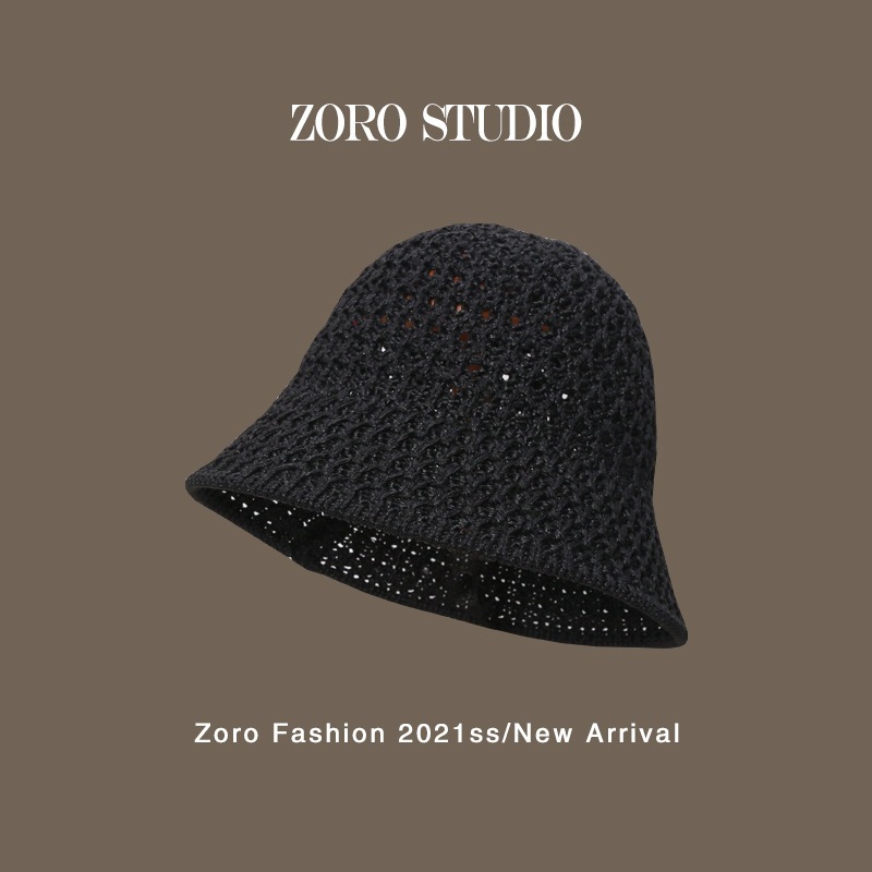 Jual BH-01 topi bucket hat hollow rajut knit summer musim panas korea ...