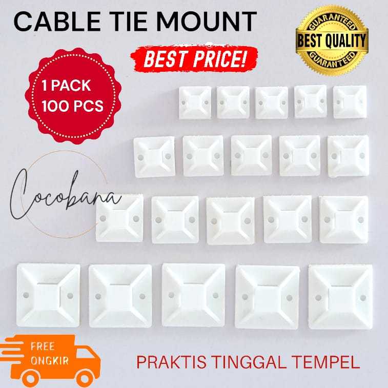 Jual TIE MOUNT CABLE TIE MOUNTS PENGIKAT PENGAIT KABEL TIES UKURAN ...