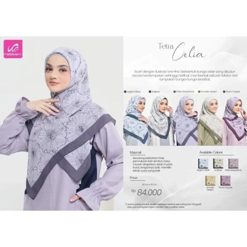 Jual kerudung segi4 motif Rabbani ori (Tetra celi) | Shopee Indonesia