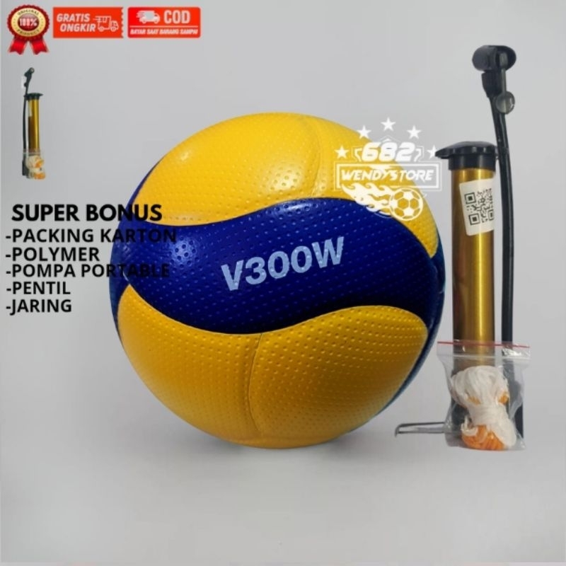 Jual Bola voli volley voly mikasa v300w 100 original made in thailand