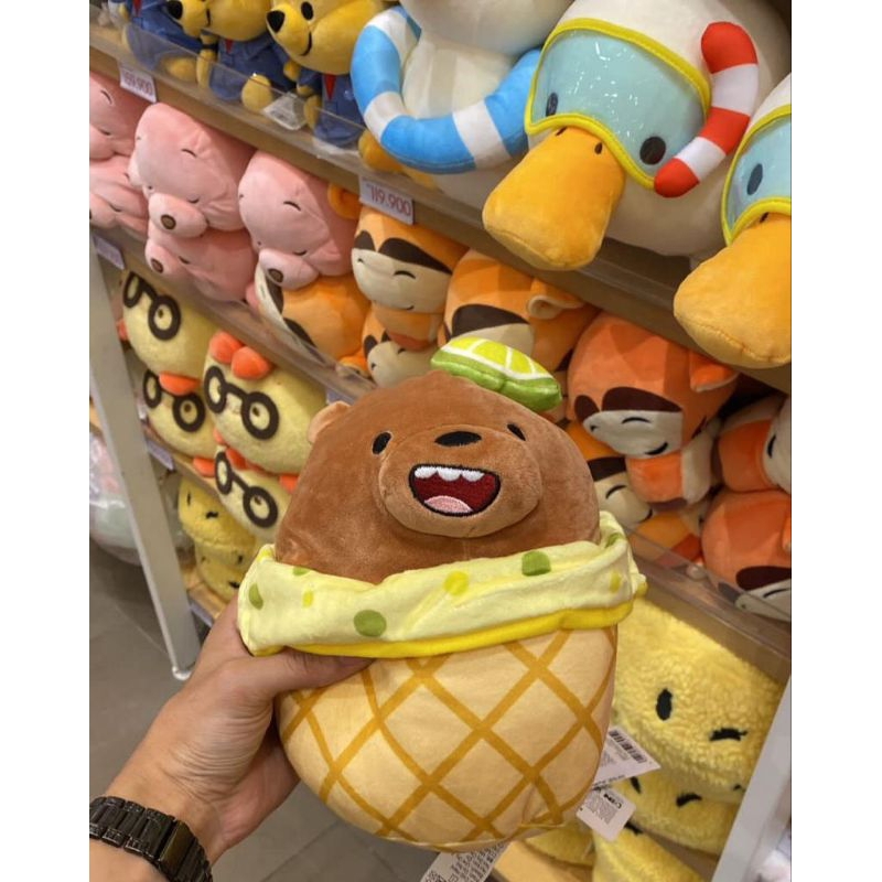 Jual Miniso x We Bare Bears 8in Dessert Bare Bears Plush Toy Grizz