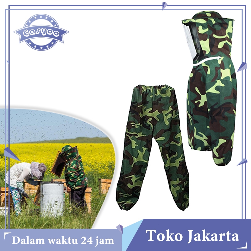 Jual Baju Anti Sengat Lebah Lengkap Dengan Topi Net Kepala Beekeeping ...