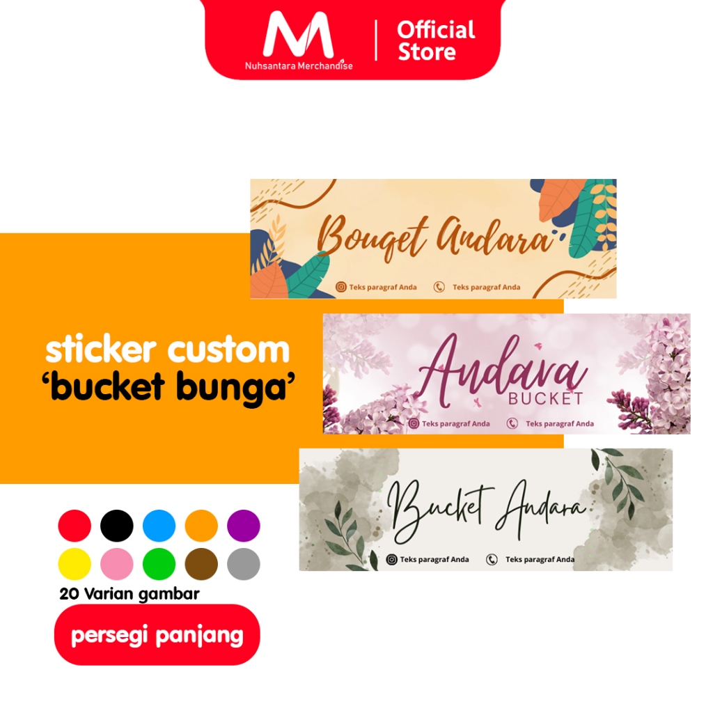 Jual Cetak Stiker Bunga / Custom Stiker Buket / Sticker Bouquet
