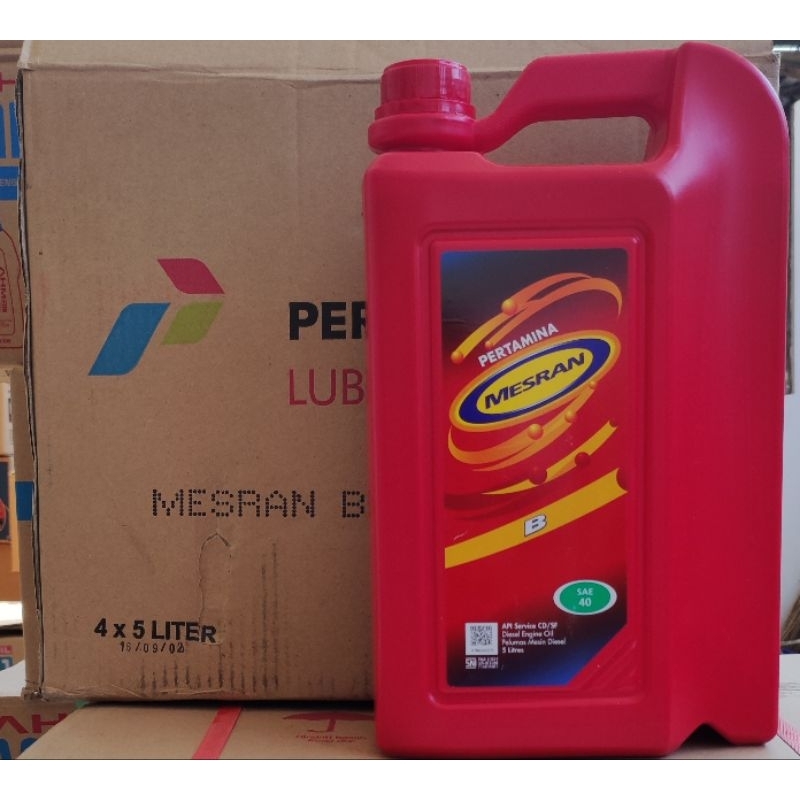 Jual Oli Mesran B Pertamina SAE 40 5Liter 1dus (4galon) | Shopee Indonesia