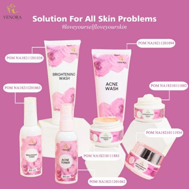 Jual VENORA SKINCARE/ACNE DAN WHITENING/ALL VARIAN VENORA SKINCARE