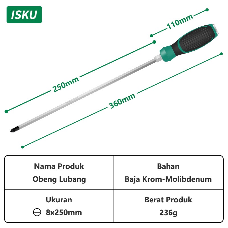 Jual Isku Obeng Ketok Plus Minus Magnet Mm Go Thru Punch Slotted