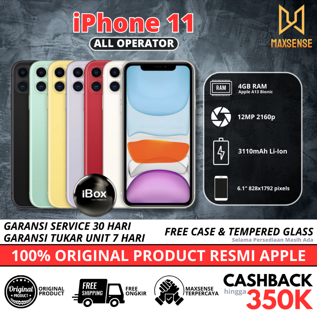 Jual iPhone 11 256GB 128GB 64GB Second Original Resmi Fullset All