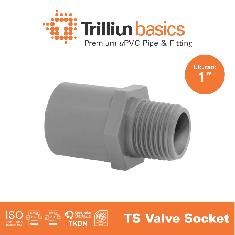Jual Fitting Pipa uPVC Trilliunbasics TS Valve Socket 1