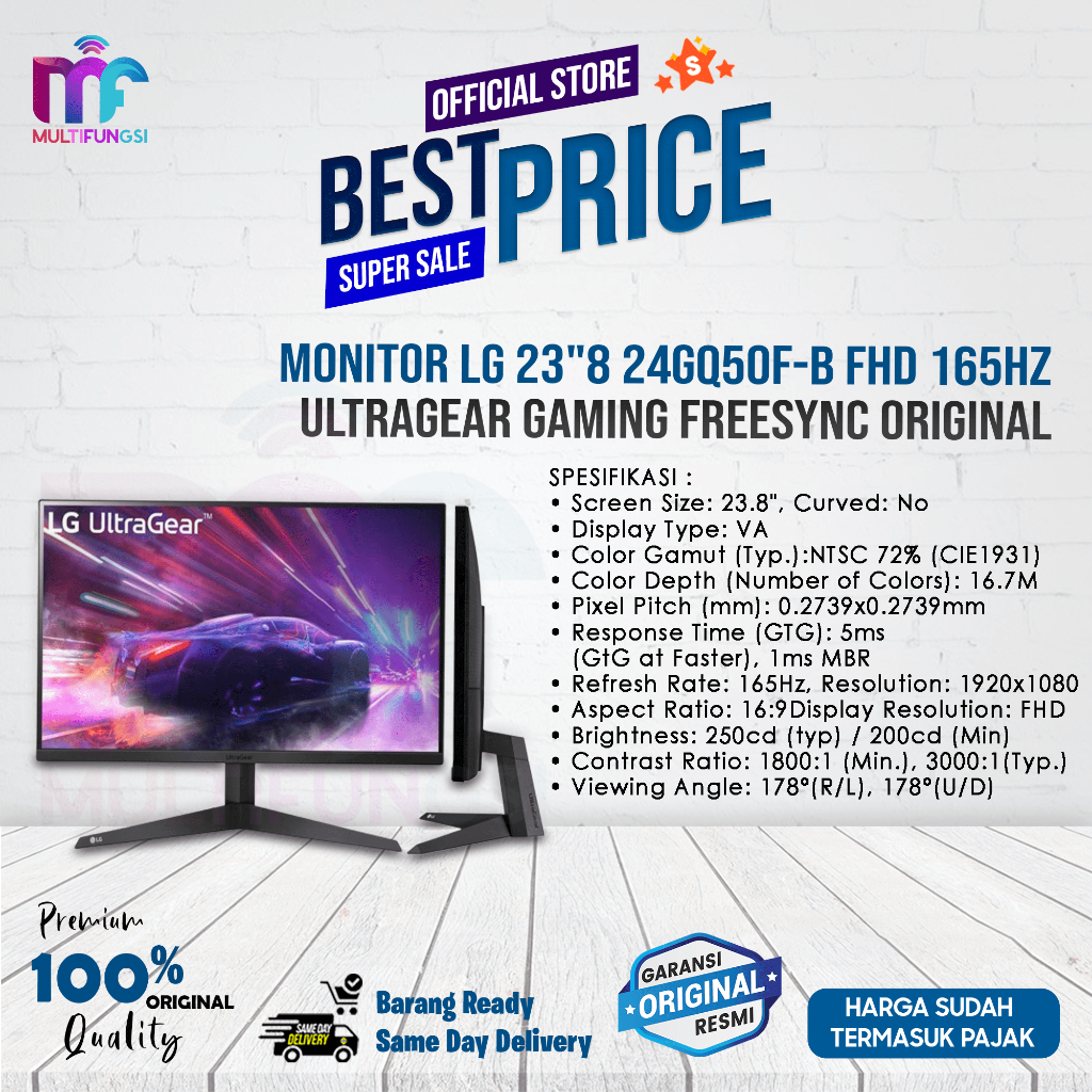 Jual Monitor LG 24" 24GQ50F-B FHD 165Hz UltraGear Gaming FreeSync ...