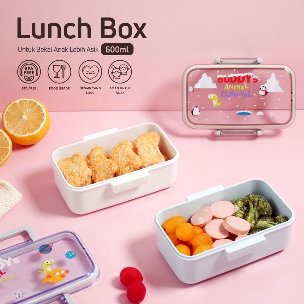 Jual Lunch Box Bento Mini Kotak Bekal Anak 600 Ml BPA Free | Shopee ...