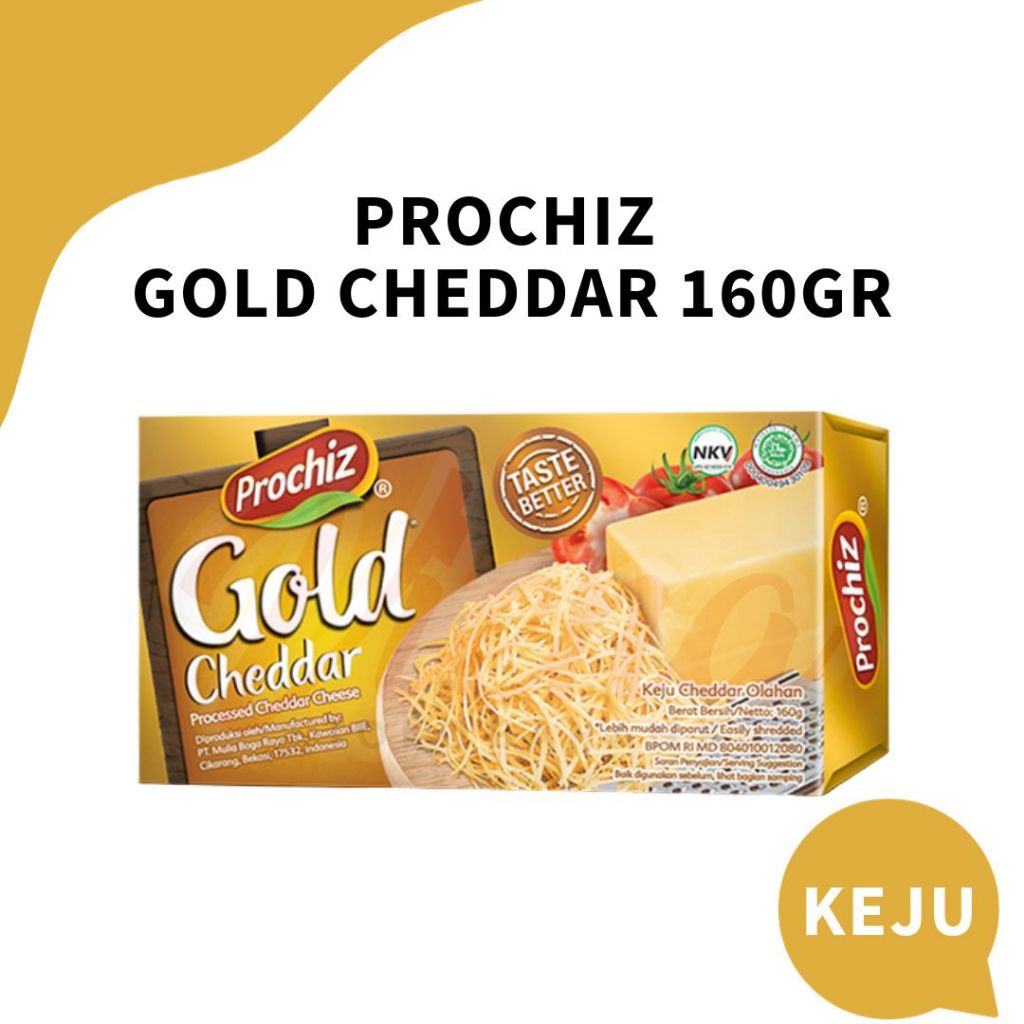 Jual Prochiz Gold Cheddar 160gr / Prochiz Keju | Shopee Indonesia