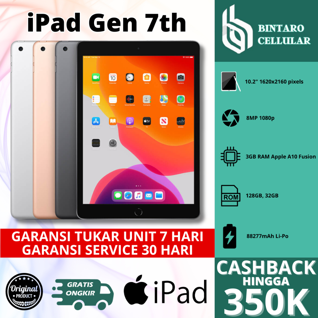 iPad 7 2019 Wifi - 32 GB Grey Gold Silver :: Jakarta Smartphone