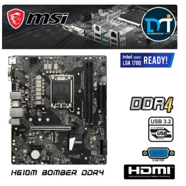 Jual MSI H610M BOMBER DDR4 - [Socket LGA 1700, H610, USB3.2, SATA3 ...