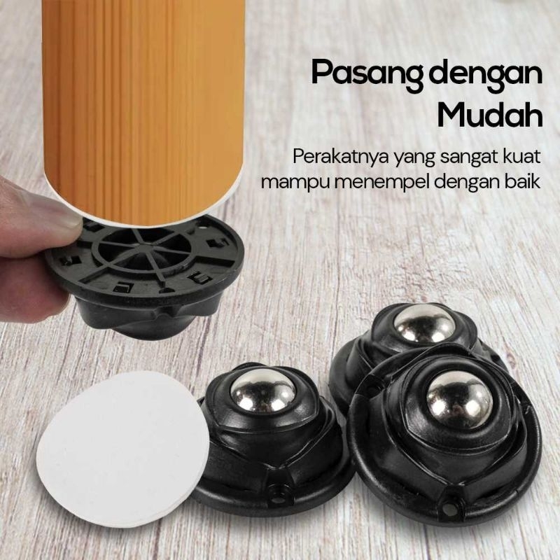 Jual Roda Roller Tempel Alas Gerak Kaki Meja Cabinet | Shopee Indonesia