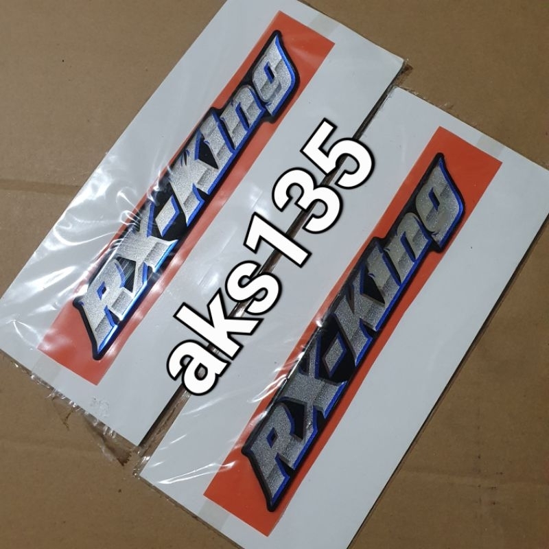 Jual Emblem logo stiker tangki rx king 2002 hijau dan box aki rxking ...