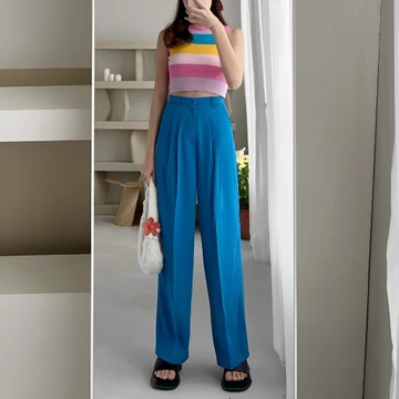 Celana Kulot Highwaist Anti Kusut Bahan AMN SHAKILA Kualitas Bahan Ringan Tidak Tebal Sangat