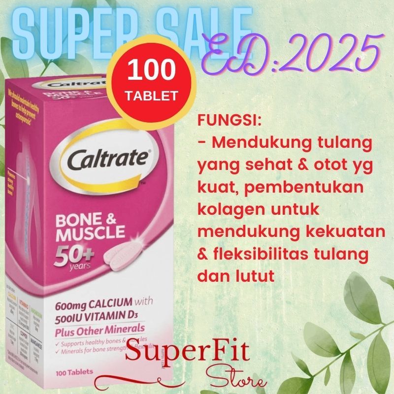 Jual Caltrate Bone Muscle 50 Calcium 600 Mg Vitamin D3 500iu 100 T