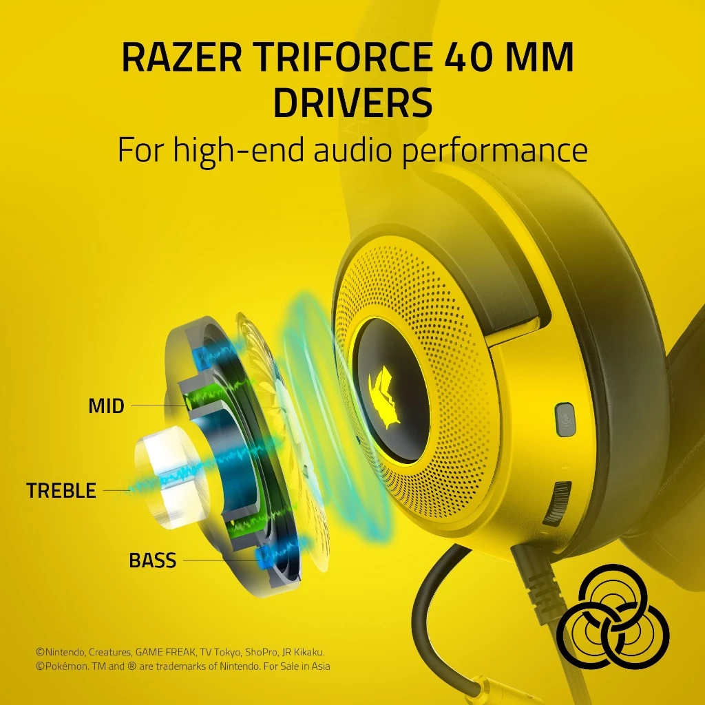 Razer Kraken V3 X Pokemon Edition Wired USB Gaming Headset