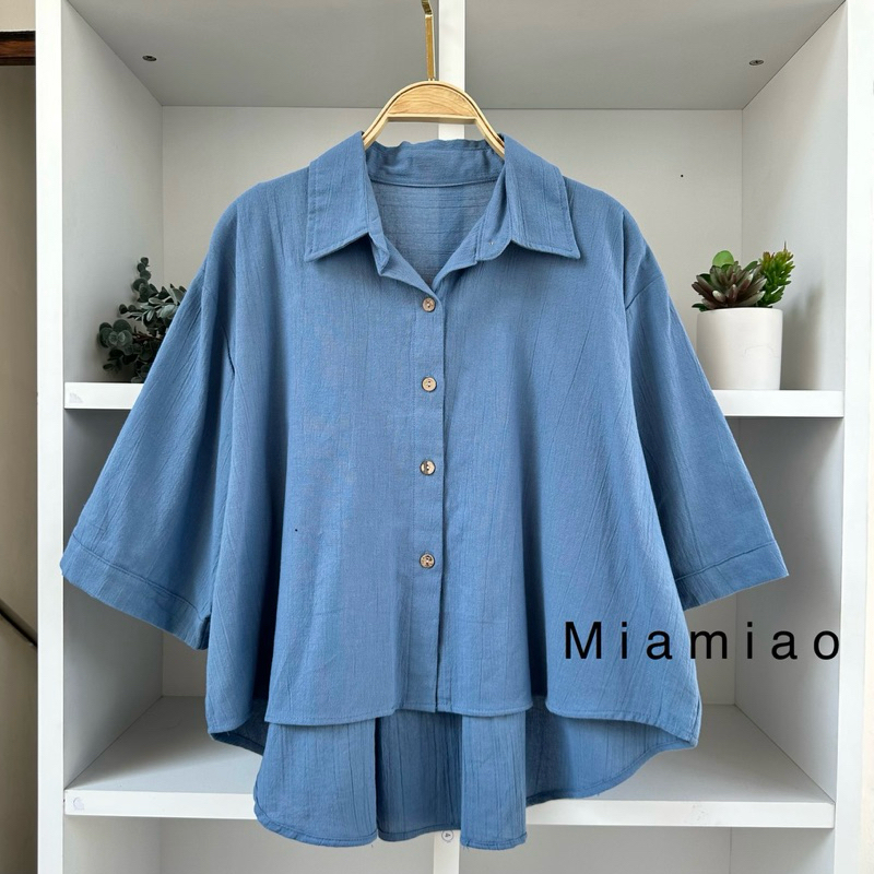 Jual ALISA TOP Atasan Blouse Kemeja Wanita Linen Oversized Shirt