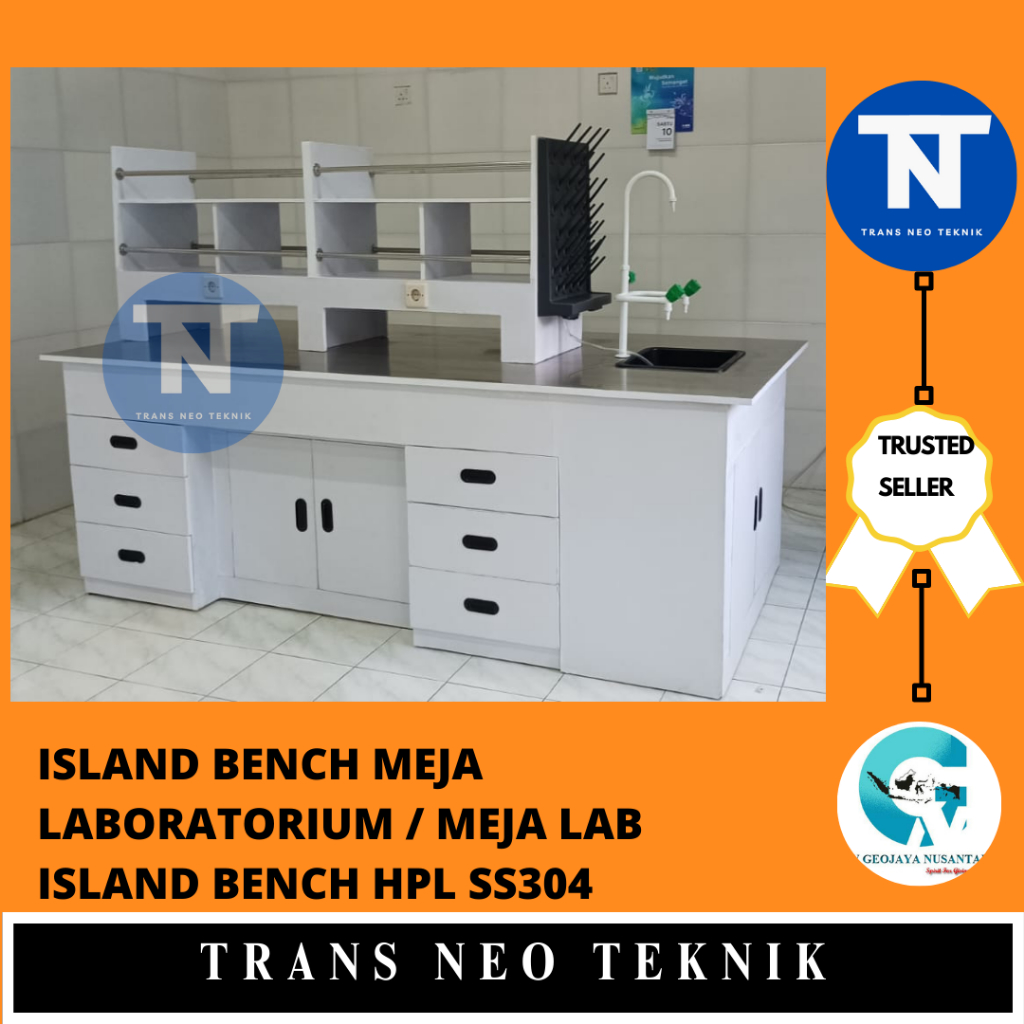 Jual Island Bench Meja Laboratorium Meja Lab Island Bench Hpl Ss304