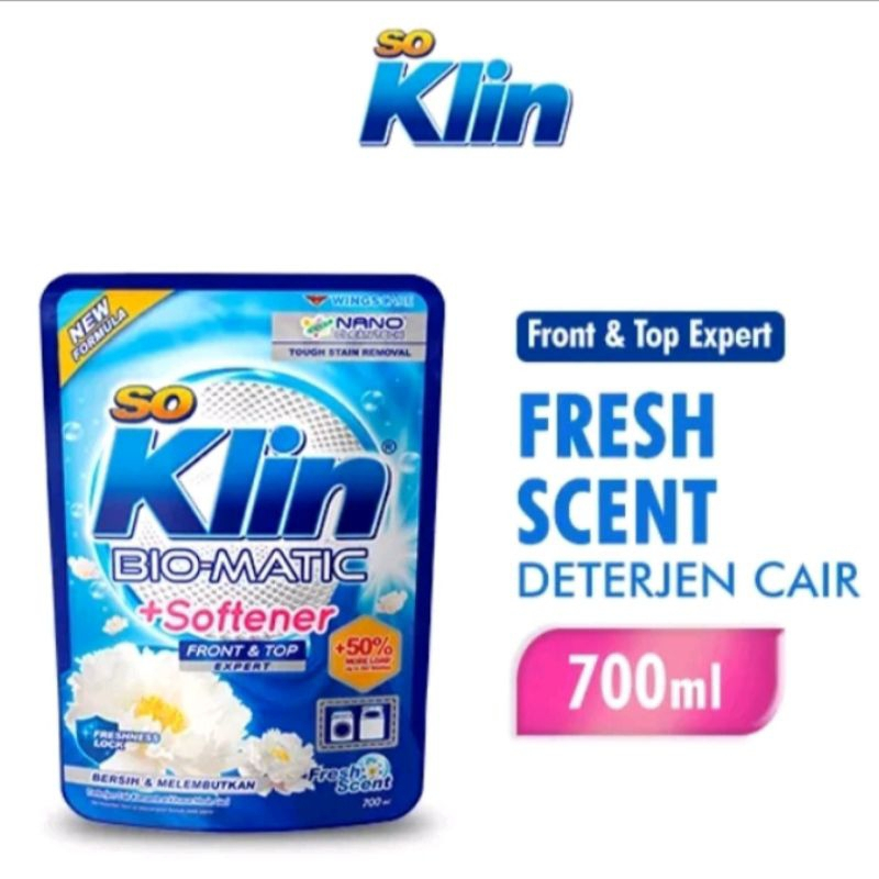 Jual SO KLIN Bio-Matic + Softener Liquid Detergent Front & Top Load ...