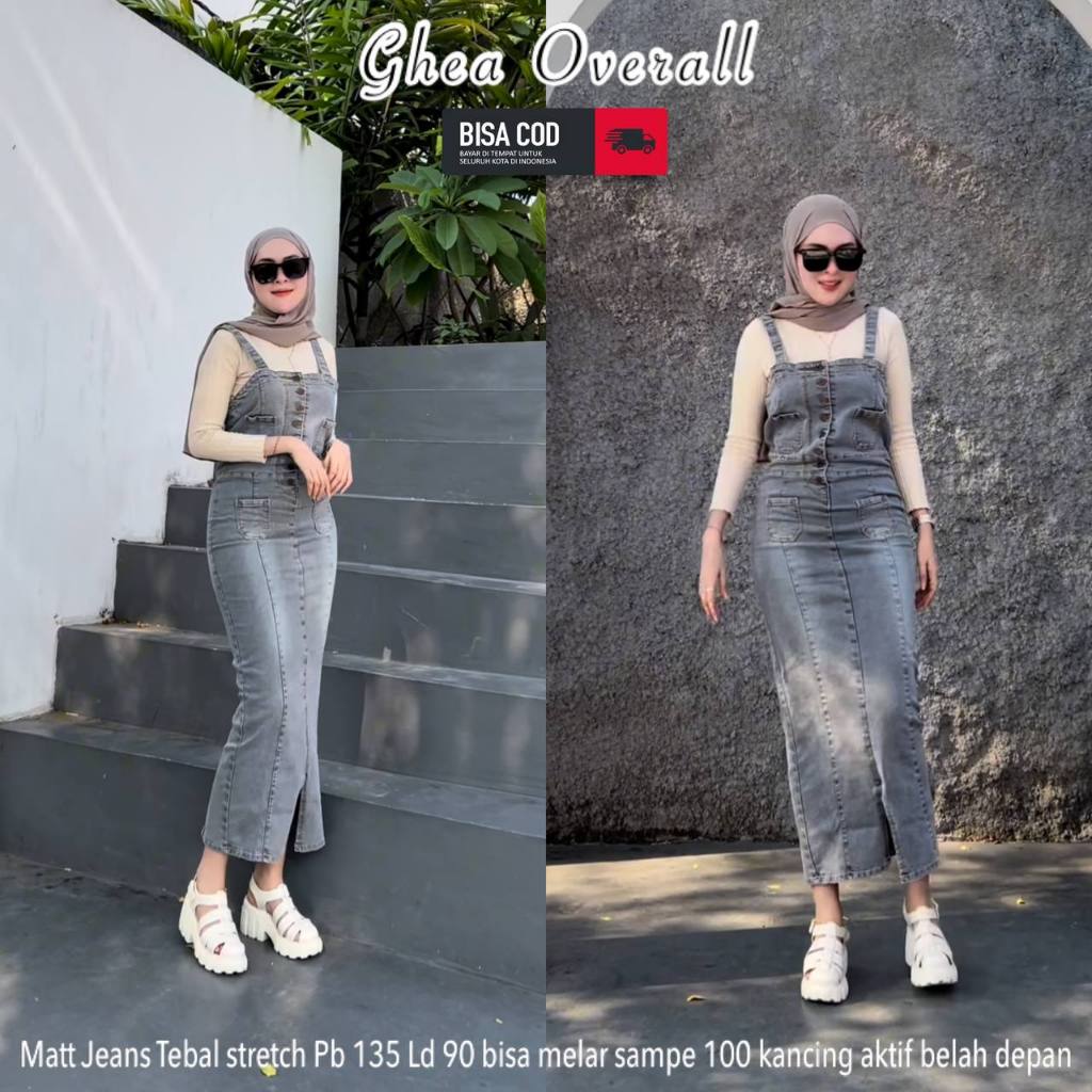 Jual Overall Jumbo Rok Jeans Span Jumspuit Jeans Stretch Ghea Baju ...