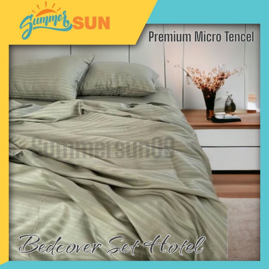 Jual Bed cover Set Sprei Hotel MicroTencel Premium Quality Motif