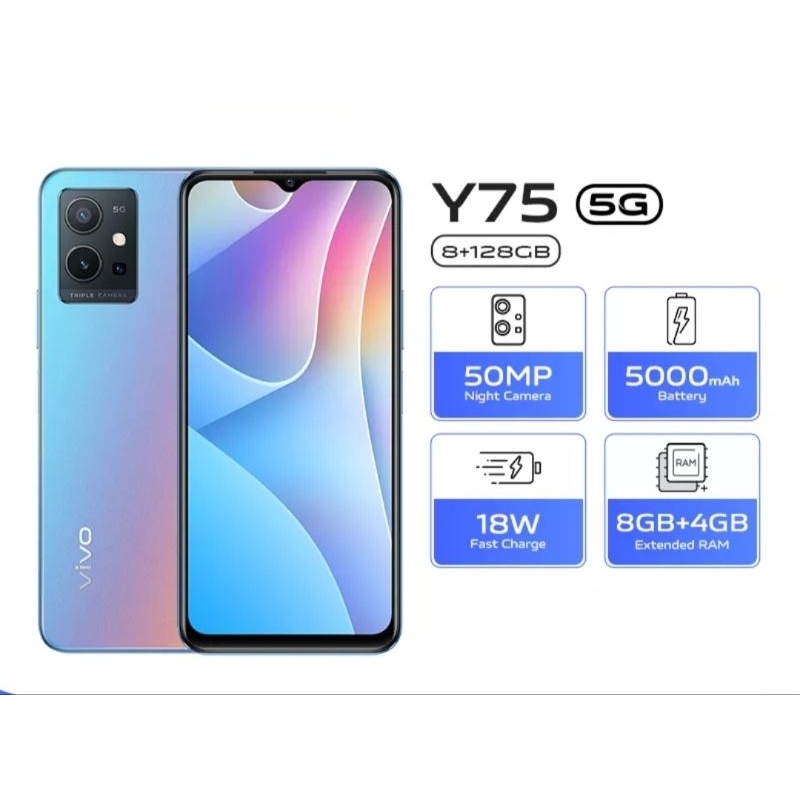 Jual Vivo Y75 5G 8/128gb ram 8gb 128gb baru new garansi resmi vivo ...