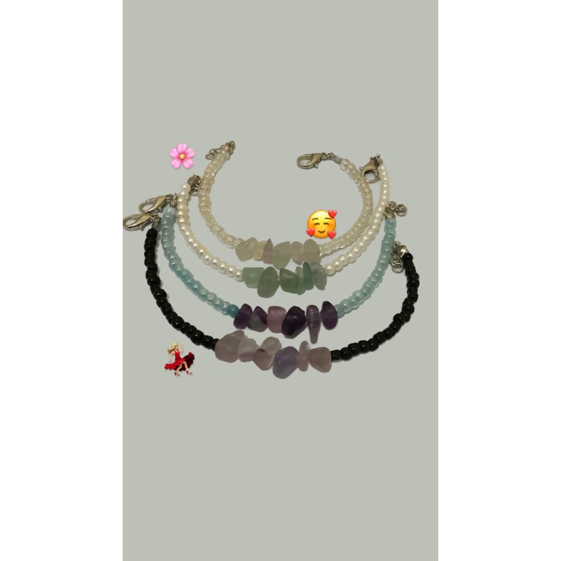 Jual GELANG MANIK MANIK DAN BATU HIAS CANTIK AESTHETIC ESTETIK MURAH ...