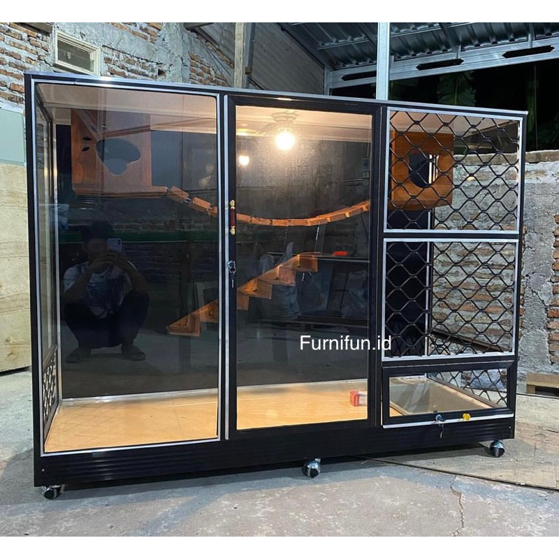 Jual Kandang Kucing Kaca / Rumah Kucing Kaca / Kandang Premium