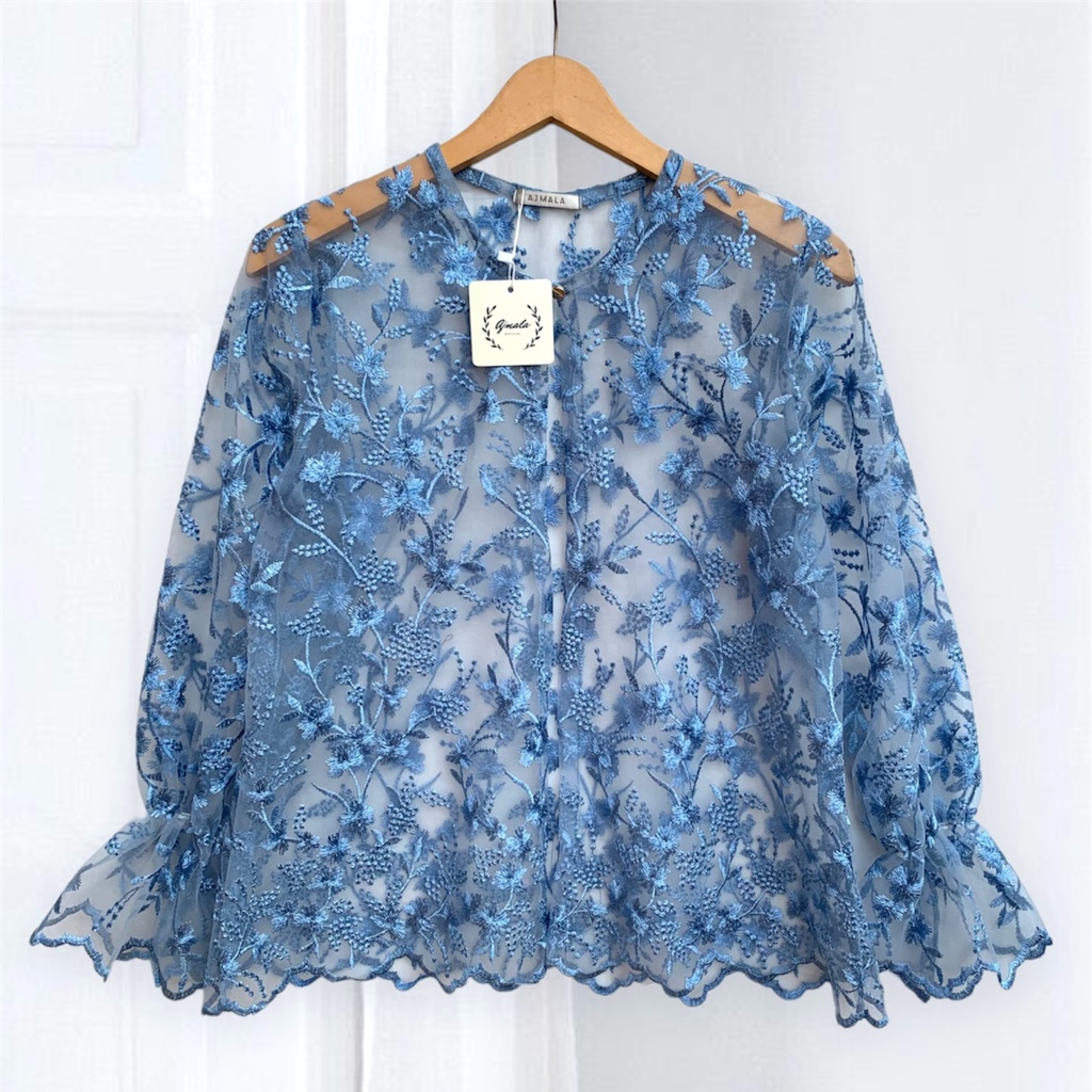 Jual Outer Brokat Flower / long outer brukat / baju kondangan / Ajmala