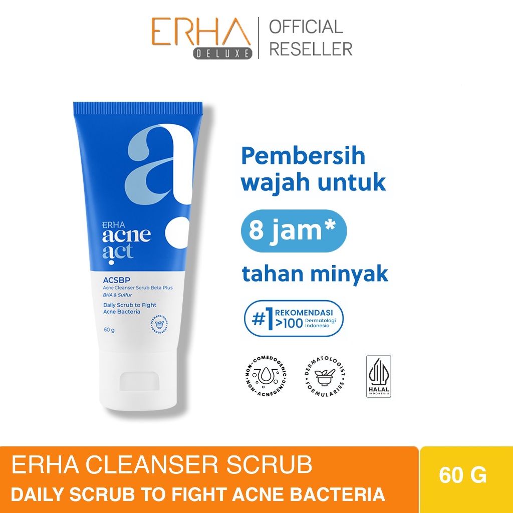Jual ERHA ACSBP Acne Cleanser Scrub Beta Plus Sabun Muka Pembersih