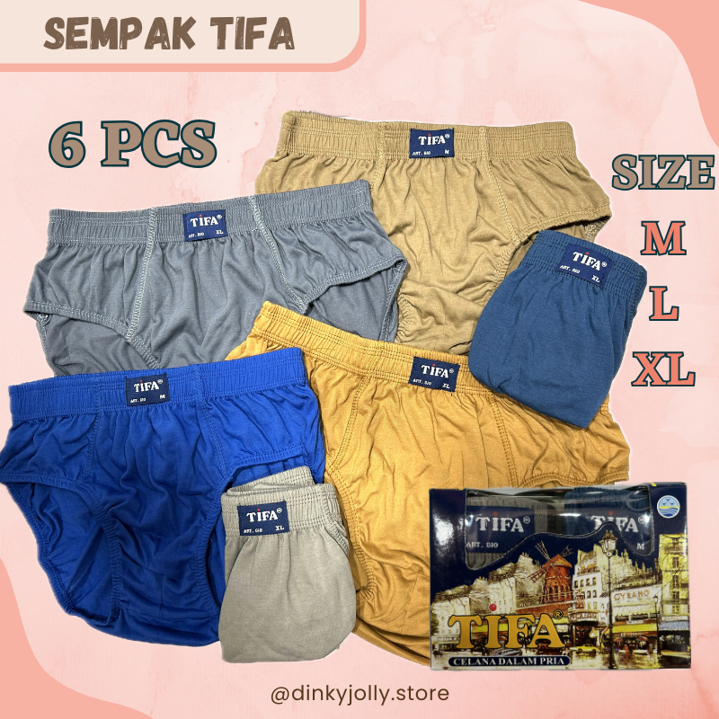 Jual TIFA Celana Dalam / Sempak Bahan Katun Pria Remaja Dewasa 6 Pcs ...