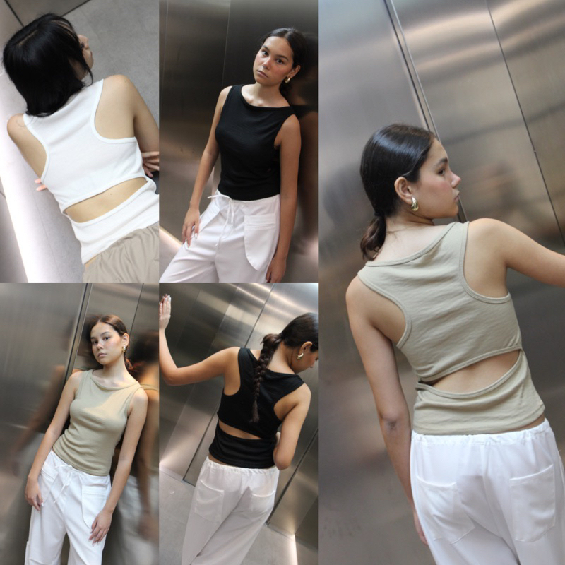 Jual SEO TOP - SOMA Ribbed Knit Square Tank Tanktop Summer Sabrina ...
