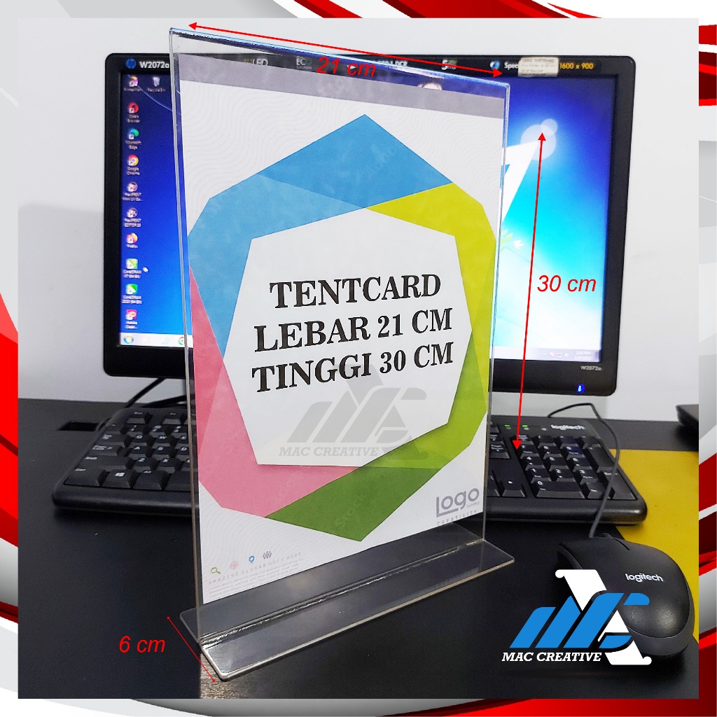Jual TEMPAT BROSUR / TENT HOLDER / TENT CARD AKRILIK DISPLAY UKURAN A4