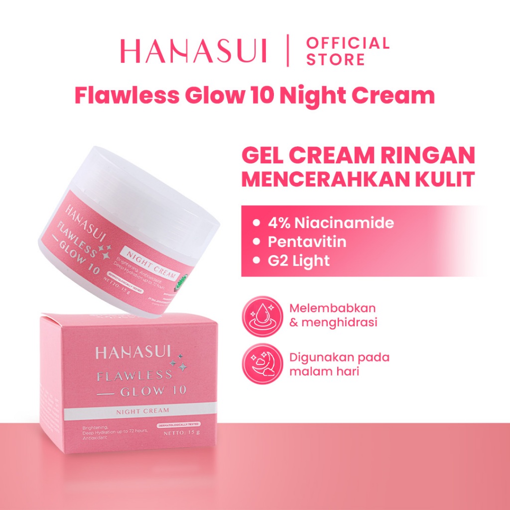 Jual Hanasui Flawless Glow Night Cream Shopee Indonesia